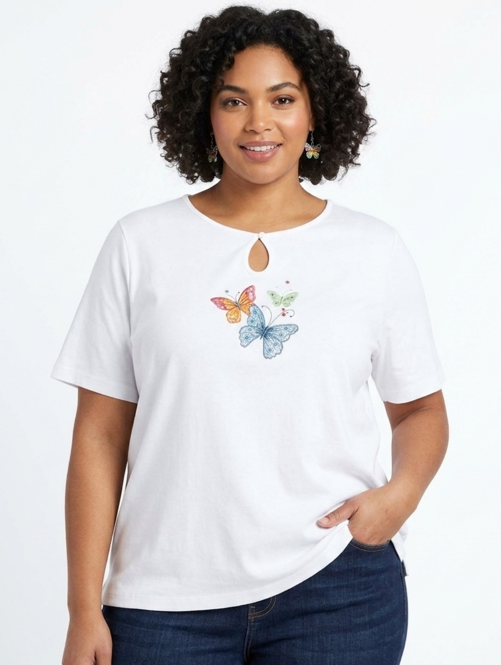 NWT Alfred Dunner Butterfly Top